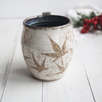 Image 3 of Pressed Maple Leaves Nature Mug, 12 Ounce Rustic Pottery Mug, Made in USA
