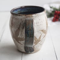 Image 4 of Pressed Maple Leaves Nature Mug, 12 Ounce Rustic Pottery Mug, Made in USA