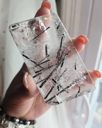 Image 1 of Black tourmaline in quartz, Crystal freeform, Crystal gift decor