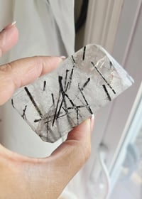 Image 2 of Black tourmaline in quartz, Crystal freeform, Crystal gift decor