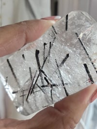 Image 4 of Black tourmaline in quartz, Crystal freeform, Crystal gift decor