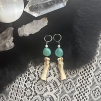 Image 1 of Amazonite & Bone Ear Weights