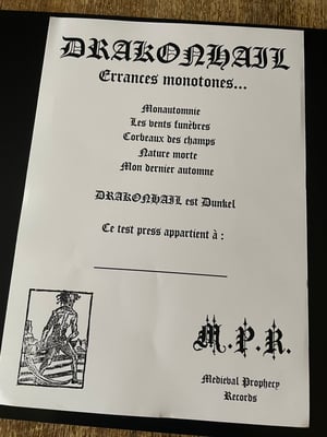 Image of DRAKONHAIL - Errances monotones 12" Test Press