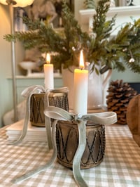 Image 1 of SALE! Brass Drum Candle Holders ( Set or Singles )