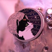 Image 1 of Félicette the First Cat in Space Enamel Pin