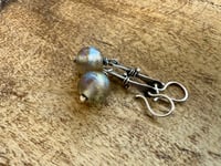 Image 1 of Ancient Labradorite Basha bead earrings 