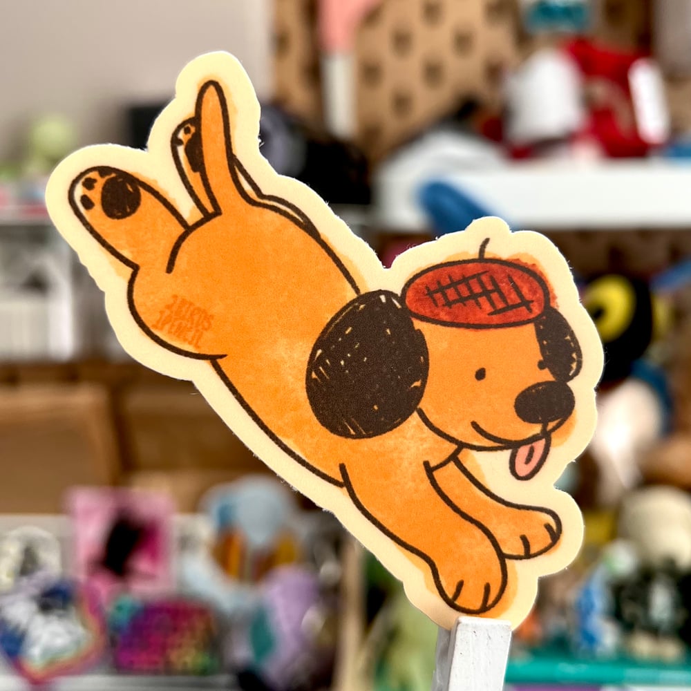 Image of Acorn puppy dog vinyl sticker
