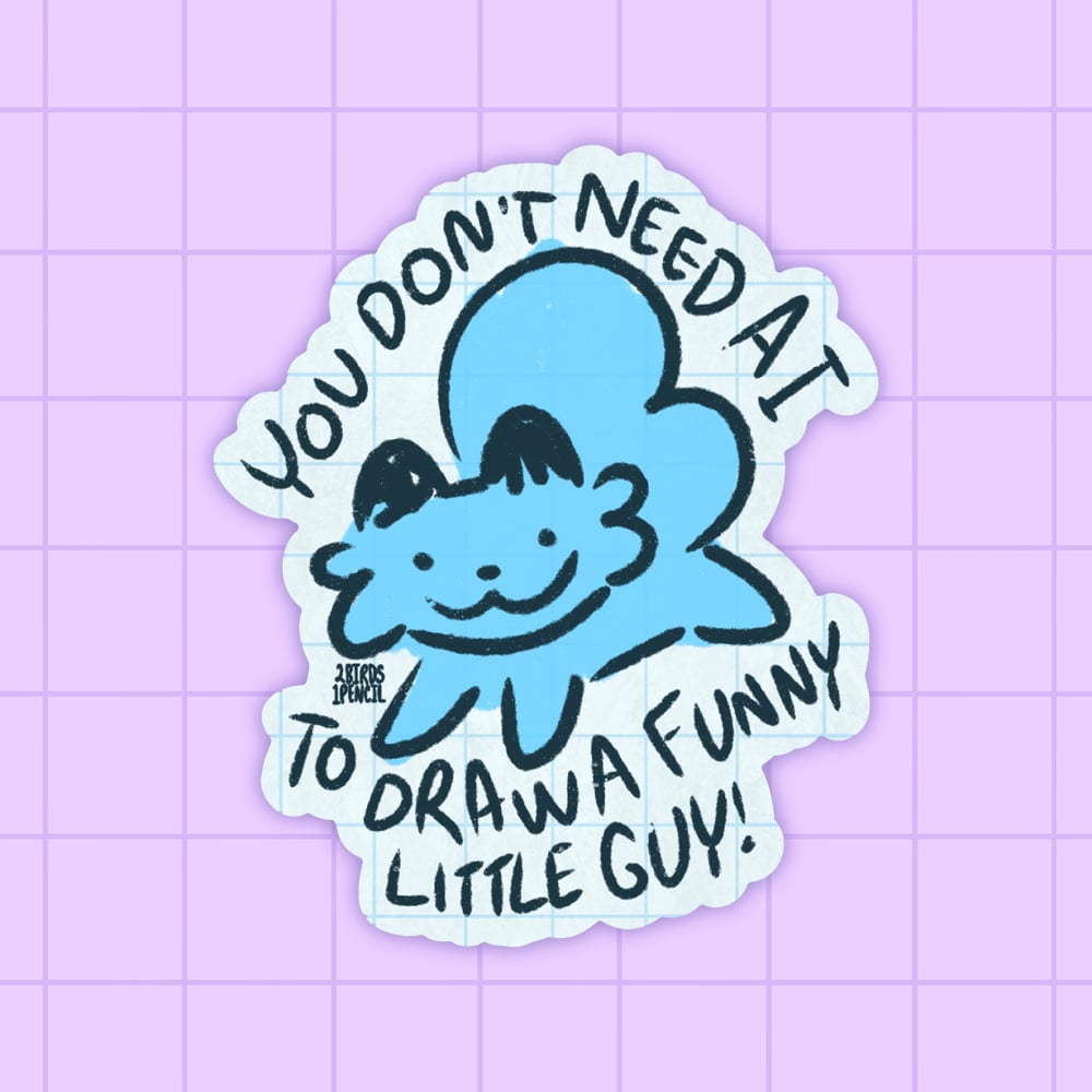 Image of Anti-AI Art Bembo vinyl sticker