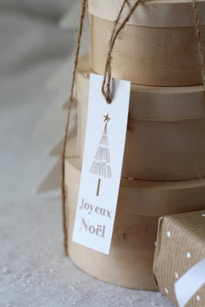 Image of Etiquette cadeaux Noël sapins