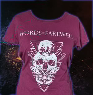 Girlie-Shirt "Butterfly Skull burgundy"