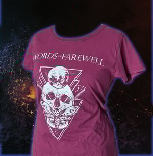 Girlie-Shirt "Butterfly Skull burgundy"