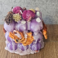 Image 7 of Intention Candle with Mini Broomstick, Crystals & Dried Florals for Calm Energy