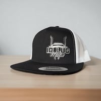 Image 1 of Leather patch flatbill hat 