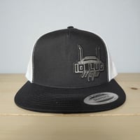 Image 2 of Leather patch flatbill hat 