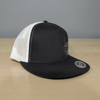 Image 3 of Leather patch flatbill hat 