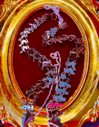 SILVER ARTICULATED SPINE Glasses / Mask Chain