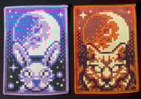 Image 1 of Blood Moon Wolf and Full Moon Rabbit Patches and Stickers