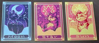 Image 3 of The Three Cats of the Moon, Star, and Sun Patches and Stickers