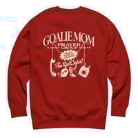 Image 5 of Goalie Mom Prayer Group Pocket Logo Crewneck (Dark Colors)