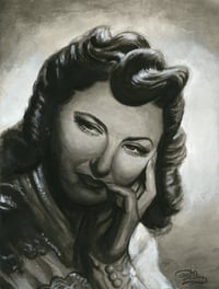 Barbara Stanwyck Original Watercolor Painting