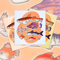 Image 1 of UK Coast Fish (Warm) - Screen Print