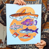 Image 3 of UK Coast Fish (Warm) - Screen Print