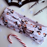 Vintage Santas (Black Hats) Headwrap