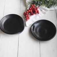 Image 2 of Custom order for Jenny - Two Medium Spoon Rests in Black Satin Glaze