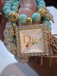 Image 1 of D in iridescent & gold
