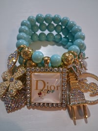 Image 2 of D in iridescent & gold