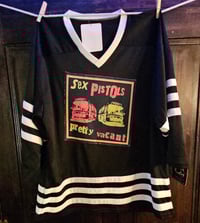 Image 1 of Sex Pistols custom hockey jersey. Men's hockey sizing, oversized. L