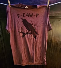 F-Caw-F Crow t-shirt, burgundy heather