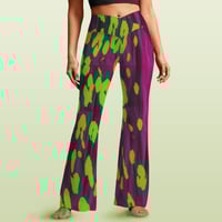 Image 3 of GREEN & GRAPE FLARE LEGGINGS