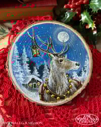 Image 1 of Original Painting on Wood - Christmas Deer
