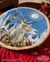 Image 4 of Original Painting on Wood - Christmas Deer