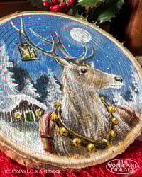 Image 3 of Original Painting on Wood - Christmas Deer
