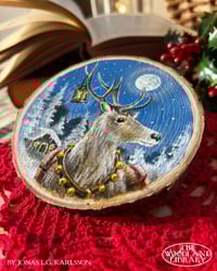 Image 2 of Original Painting on Wood - Christmas Deer