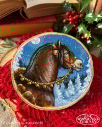 Image 1 of Original Painting on Wood - The Christmas Horse