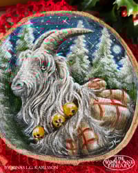 Image 3 of Original Painting on Wood - The Christmas Goat
