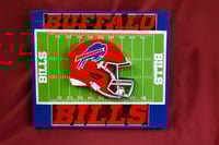 Image 1 of UBuffalo Bills Hand Crafted NFL 3D Wooden Team Helmet Wall Hanging Artwork.nnamed Product