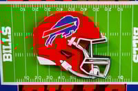Image 2 of UBuffalo Bills Hand Crafted NFL 3D Wooden Team Helmet Wall Hanging Artwork.nnamed Product