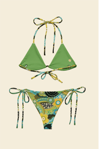 Image 2 of Itsy Bitsy bikini in daisy Lane green