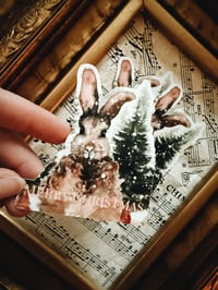 Image 2 of Merry Christmas Bunny -Vinyl Sticker
