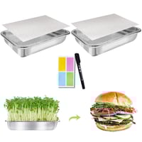 Stainless Steel Sprouts Growing Kit 2-Tier 10.4 inch Trays, Microgreens Growing Kit, Seed Sprouting 