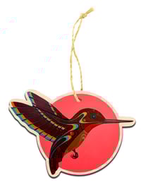 Hummingbird wood ornament 2