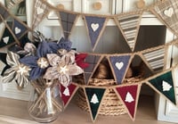 Image 1 of Memory Flowers & Memory Bunting custom created from a clients loved ones precious clothing
