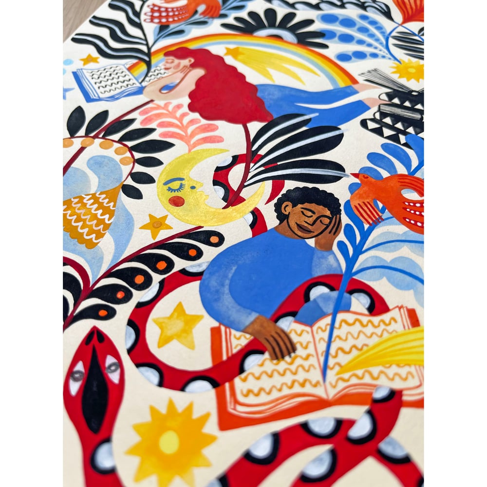 Original painting: Books are magic