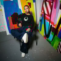 Image 3 of Claddagh Earring Short Long-sleeve Tee (Black)