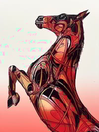 Image 2 of Rearing Horse – Red Gradient Edition