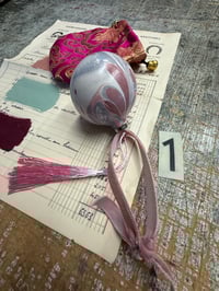 Image 3 of 'The Colours of Charleston' small hand marbled ceramic bauble - No.1